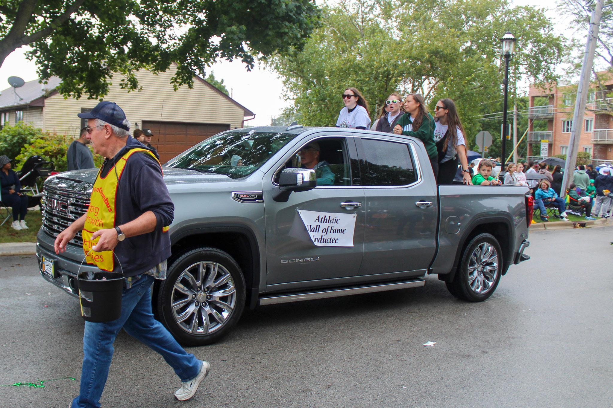 Plainfield High School-Central Campus Alumni Hall of Fame ride in truck