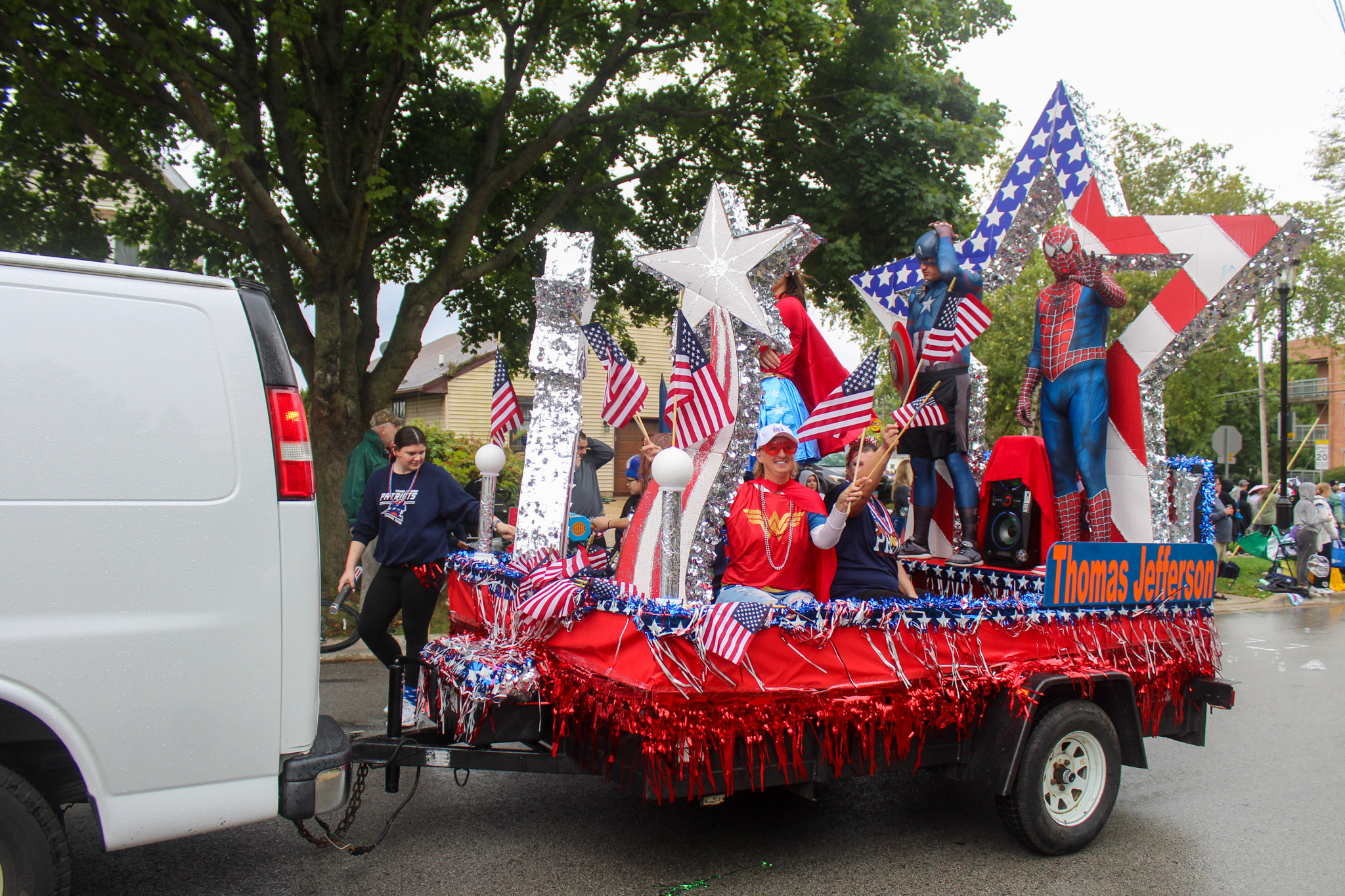 Thomas Jefferson Elementary School American heroes theme float