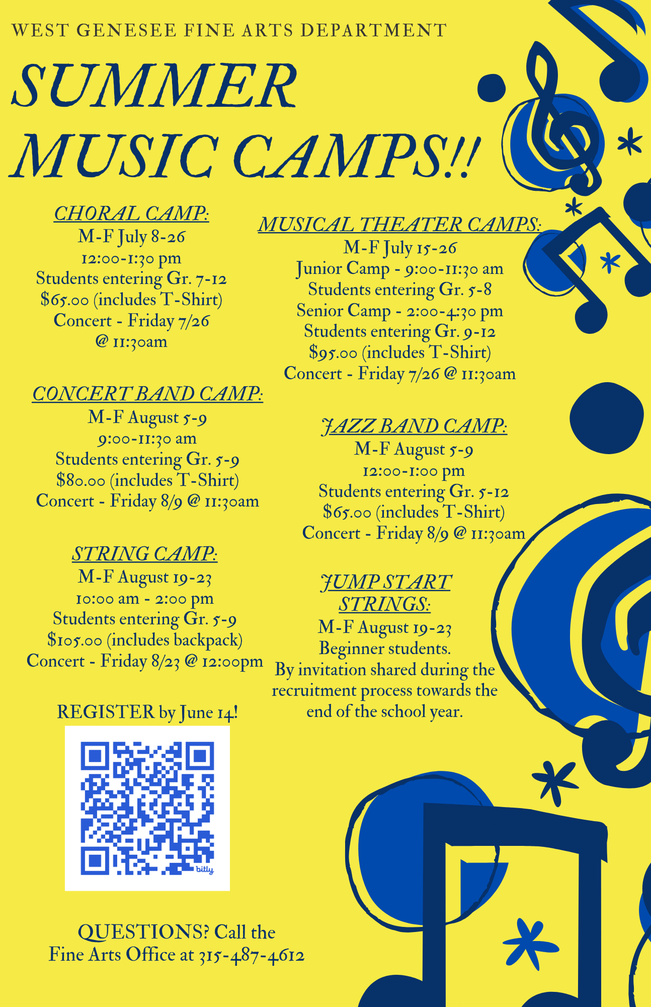 Summer Music Camp Information