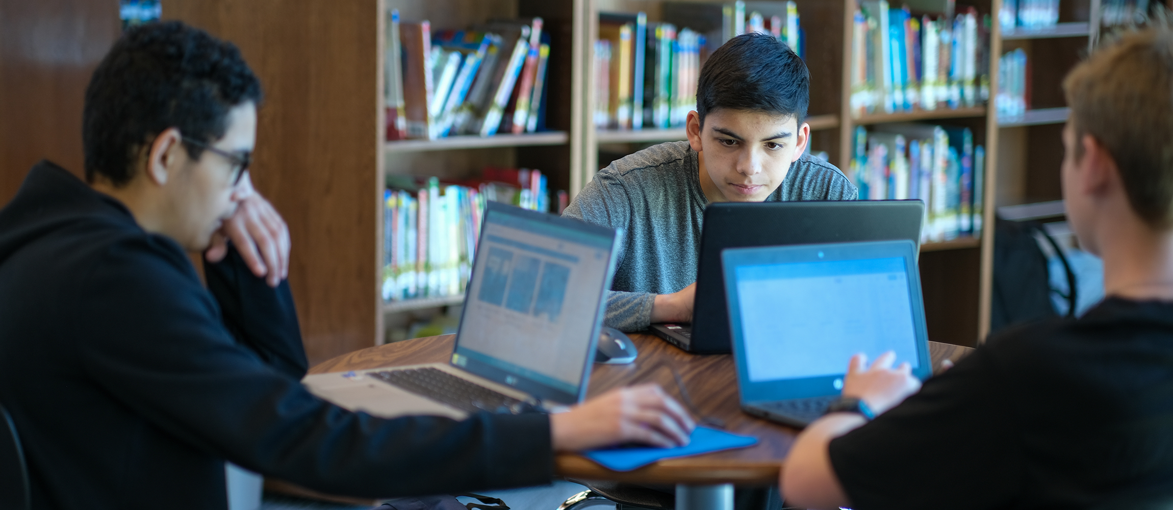 students at computers