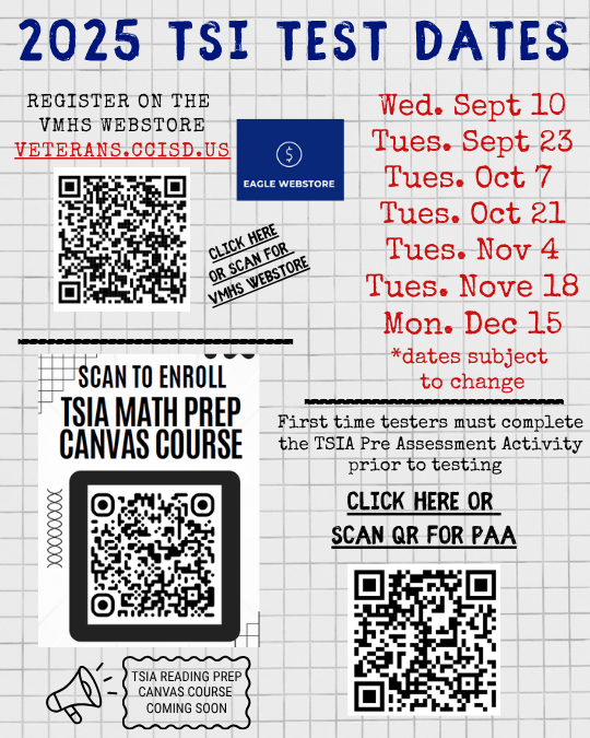 Fall 2025 TSI Test Dates