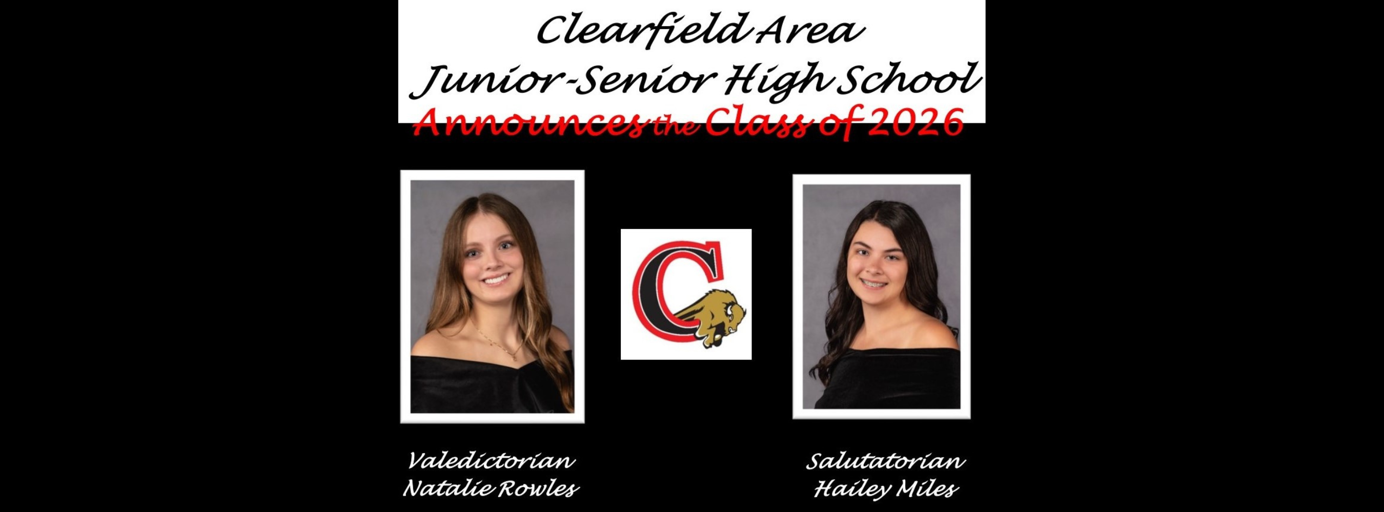 Clearfield Area School District Junior Senior High School Valedictorian and Salutatorian