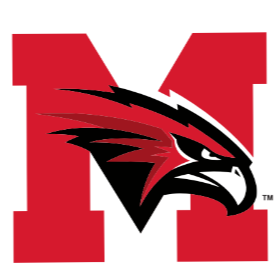 Red block M with redhawk head overlay