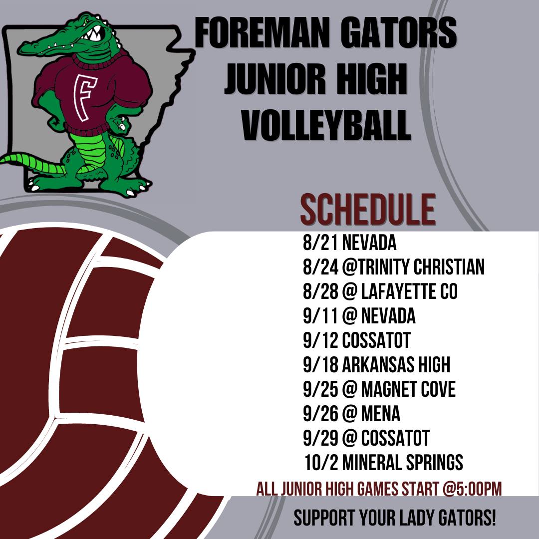 Volleyball Schedules Foreman Public Schools