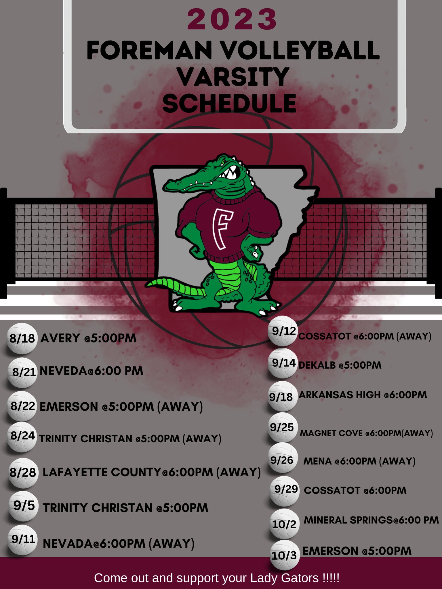 Volleyball Schedules Foreman Public Schools