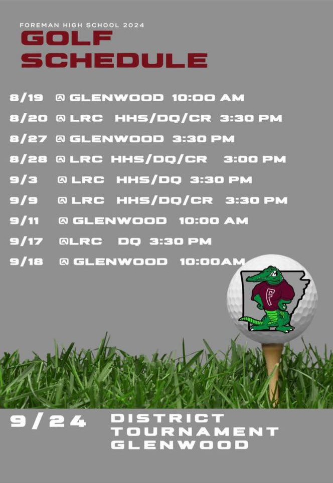 golf schedule