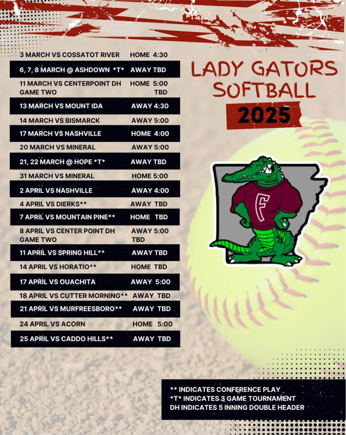 Softball Schedule