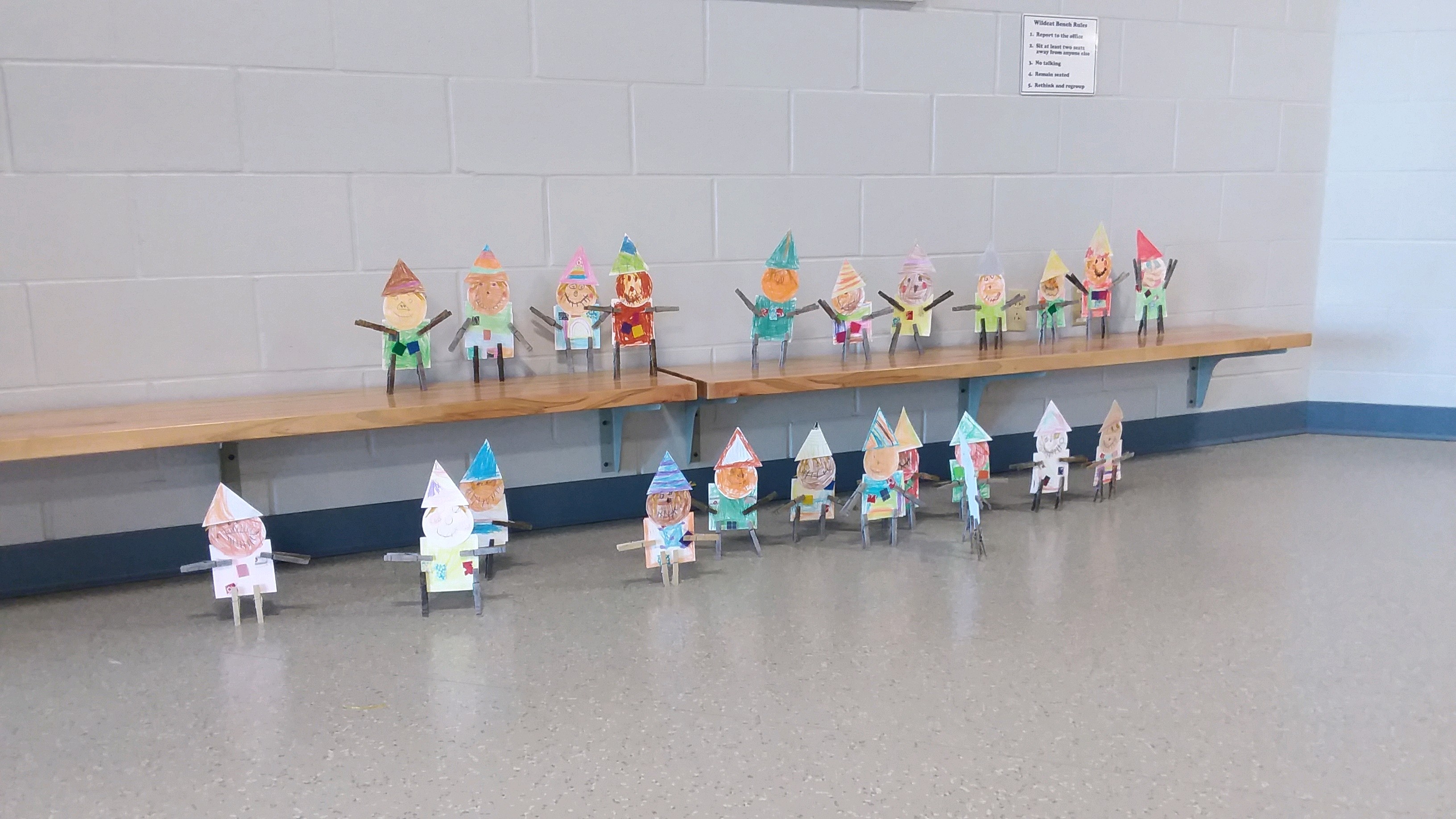 Kindergarten students got into the fall spirit by making clothespin scarecrows.