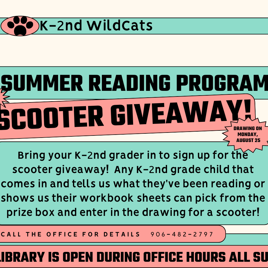 summer reading program, scooter giveaway
