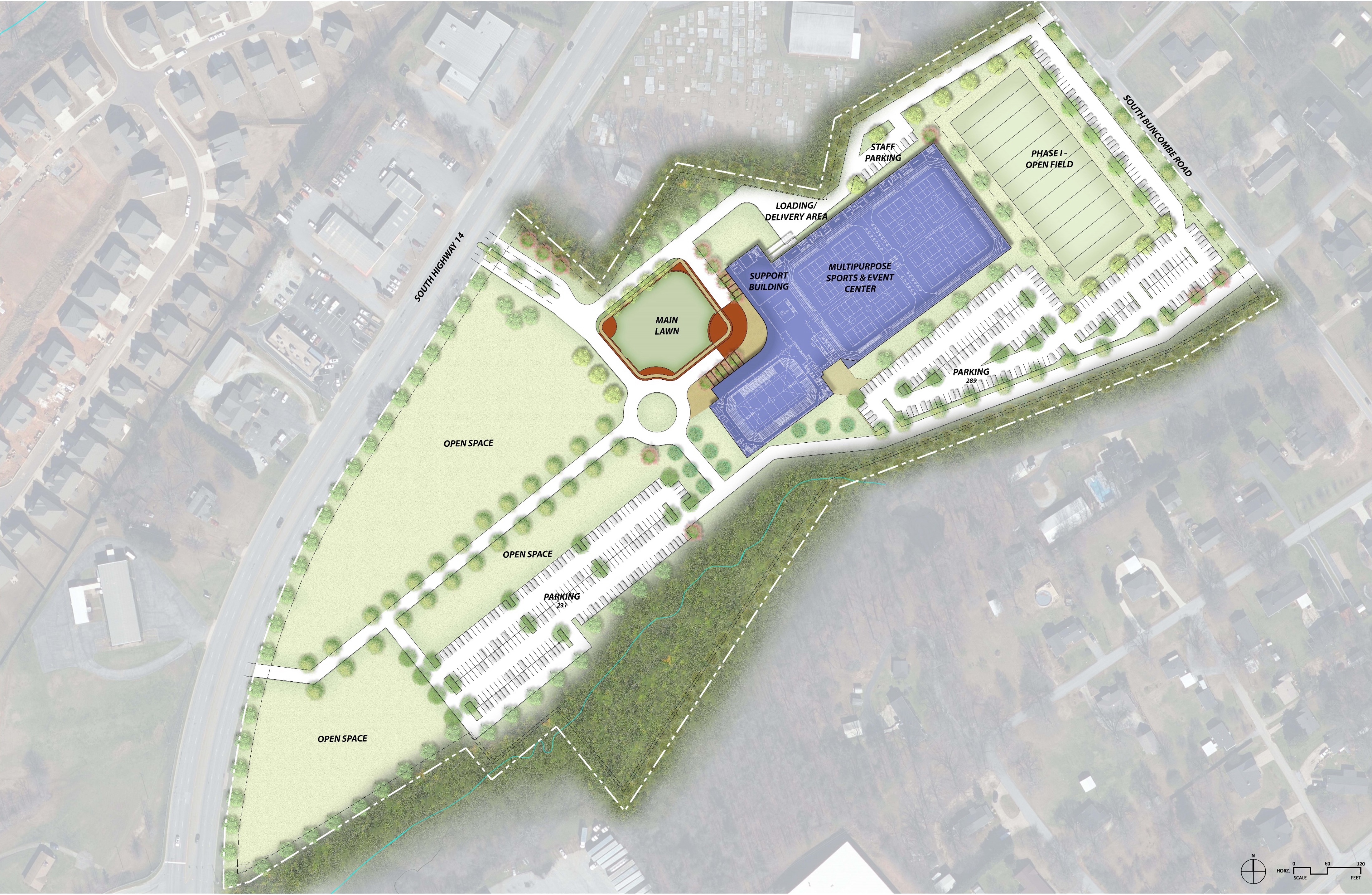 Rendering of the Sports & Events Center Site Plan