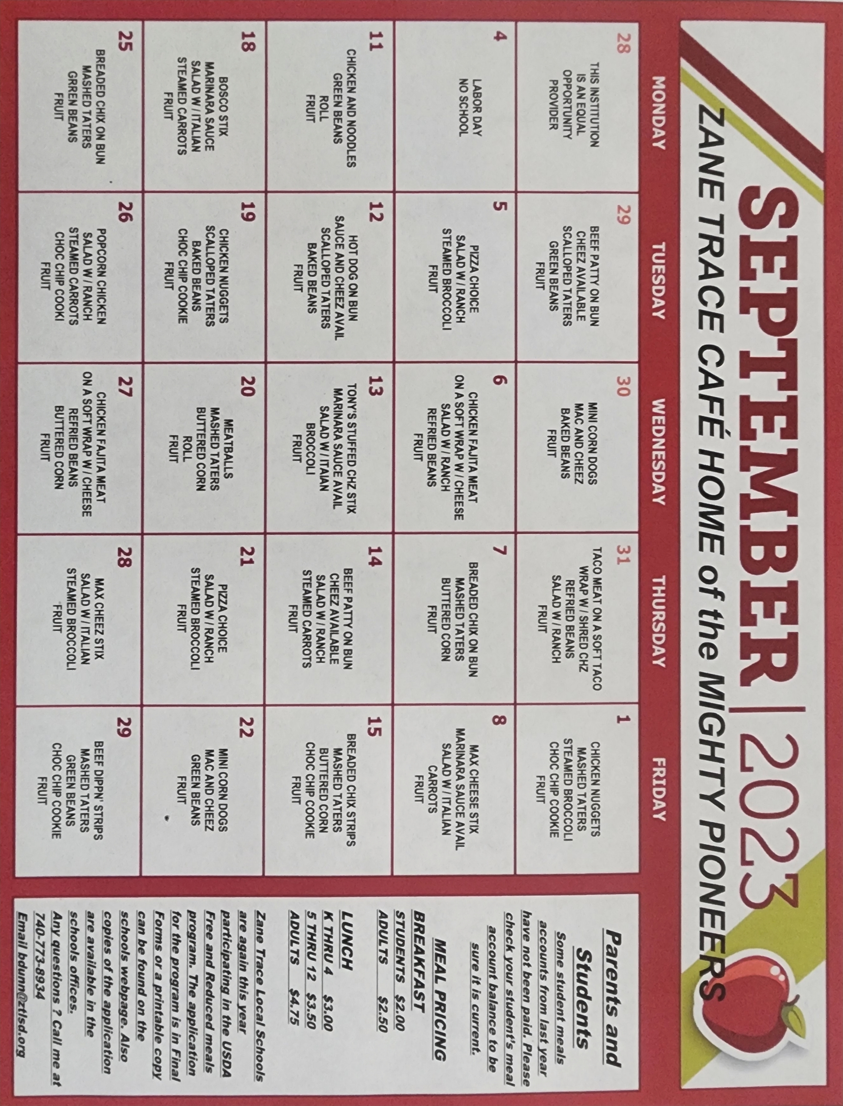 September Menu