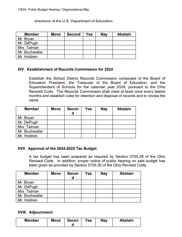 School Board News Zane Trace Local Schools
