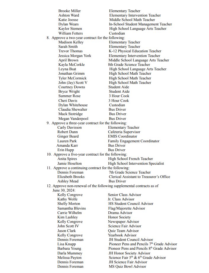 School Board News Zane Trace Local Schools