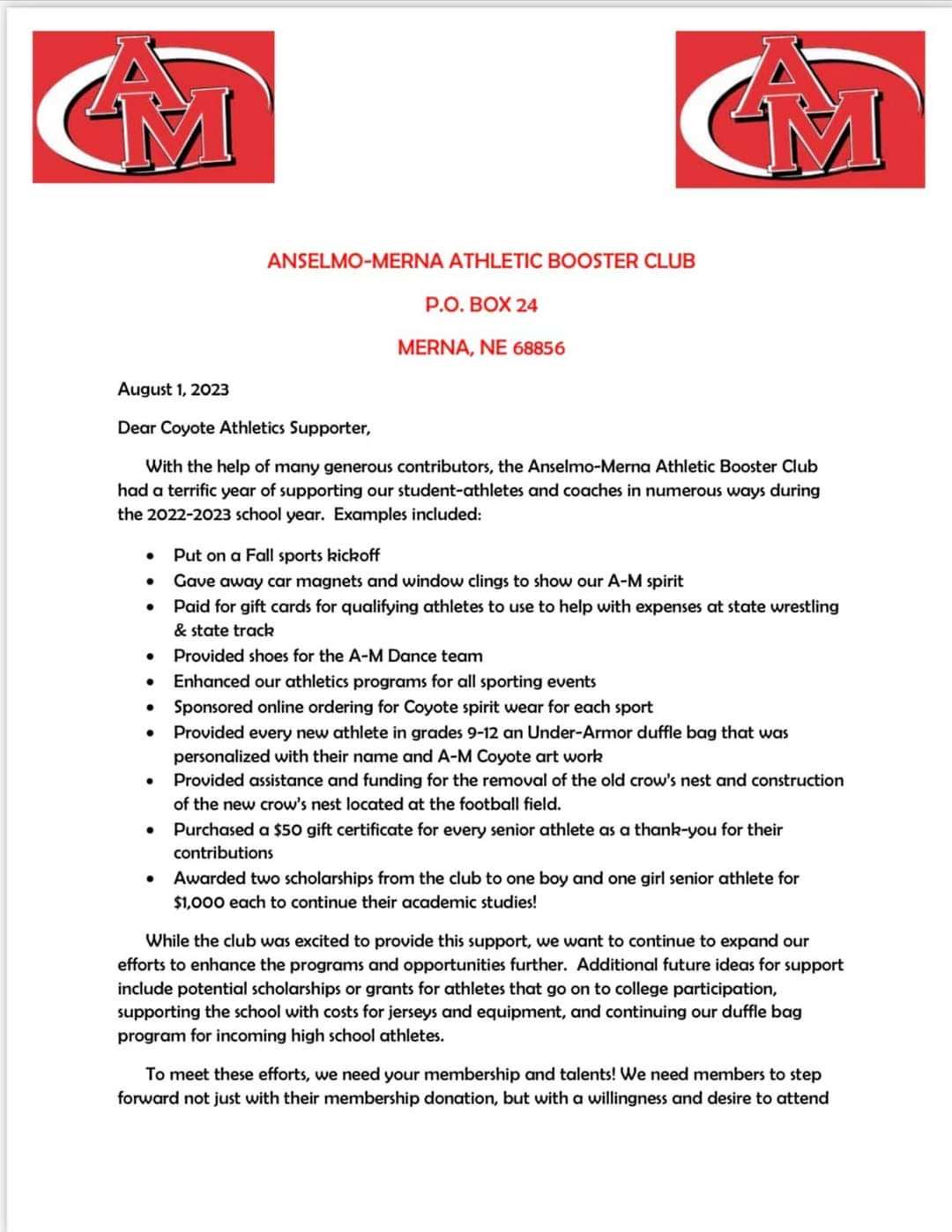 Booster Club AnselmoMerna Public School