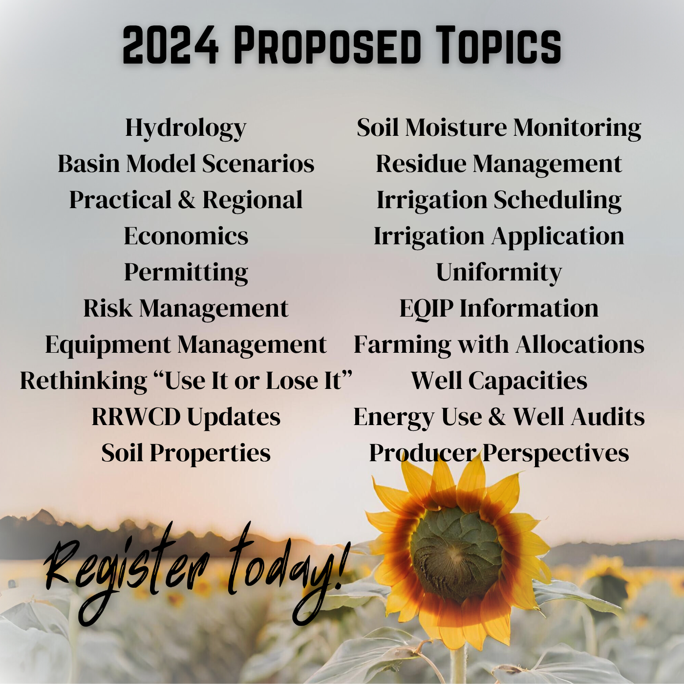 2024 Proposed topics