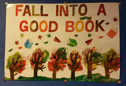 fall into a good book poster