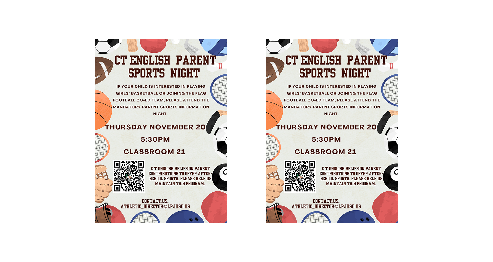 2025-2026 Sports Night Flyer