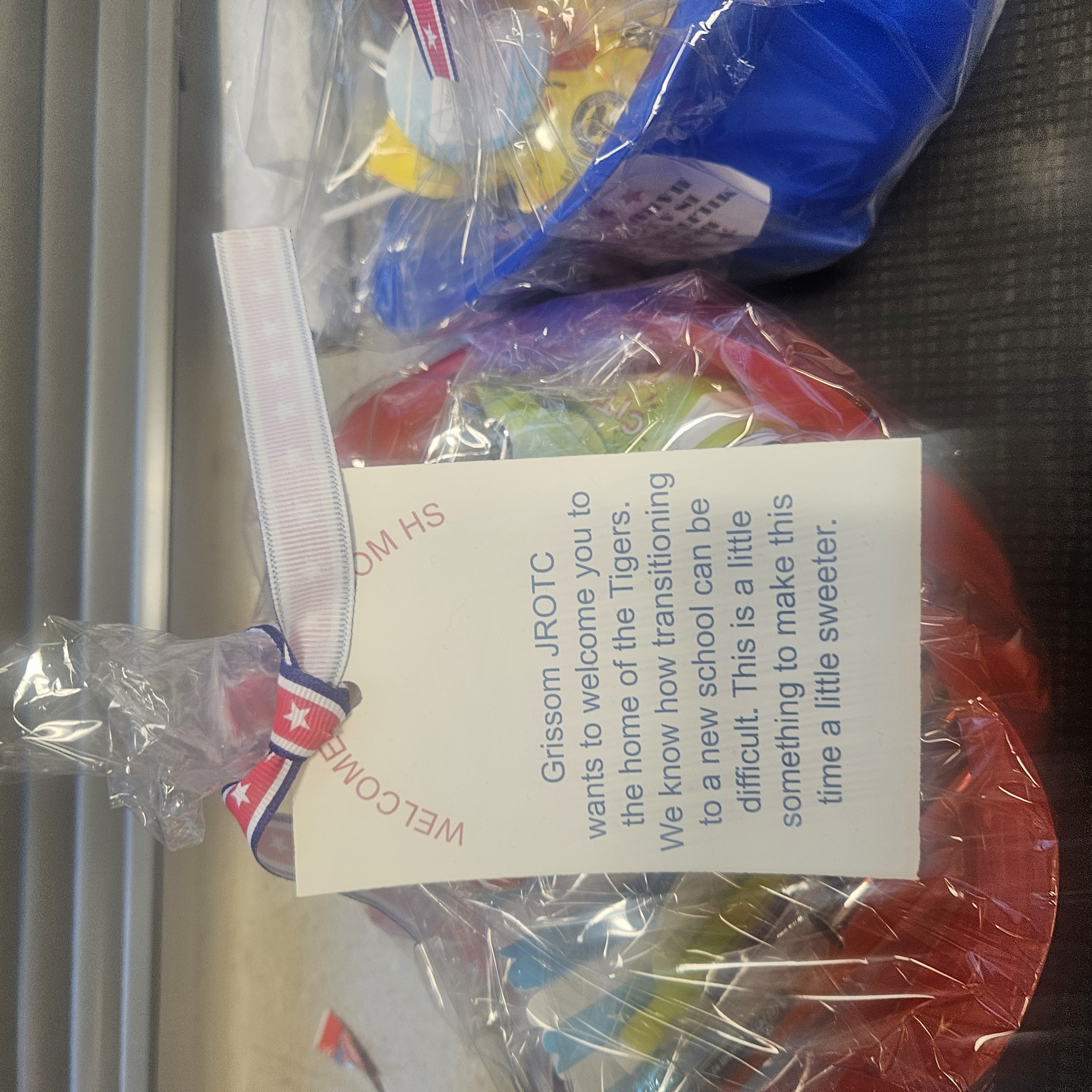 Pictures are of the gift basket that was made for all of our known transferring military students to Grissom High School