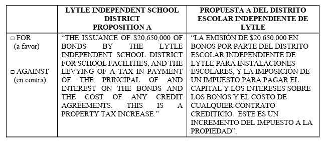 Sample Ballot