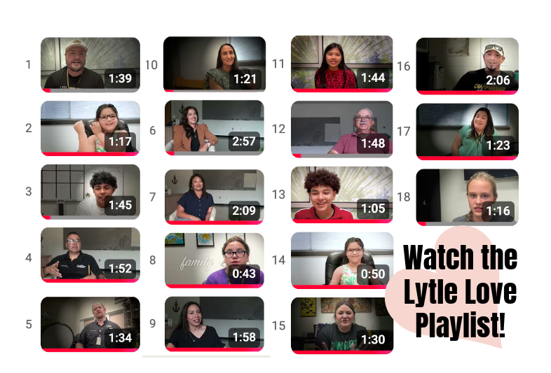 Youtube video images from the Lytle Love playlist