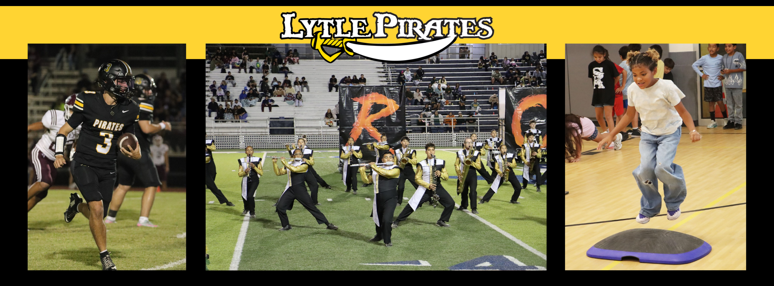Football player, Band performing, girl jumping