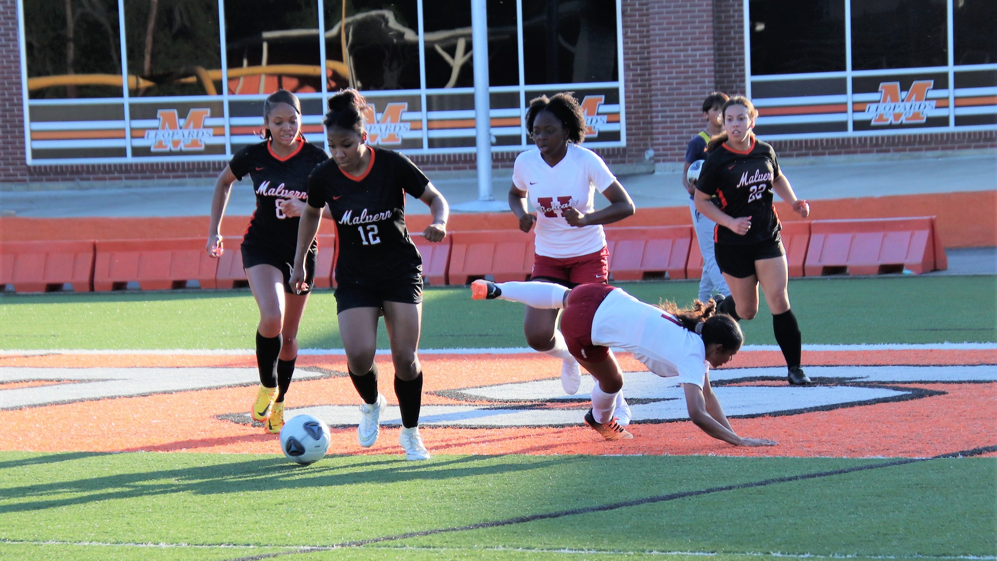 Girls Soccer Team in Action during a game