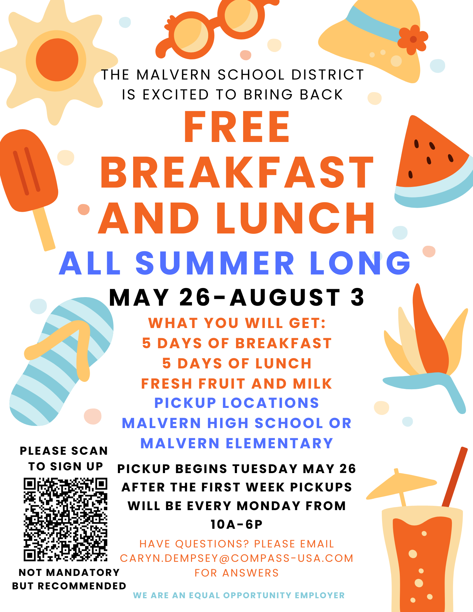 Free Breakfast and Lunch May 26 to August 3 2026