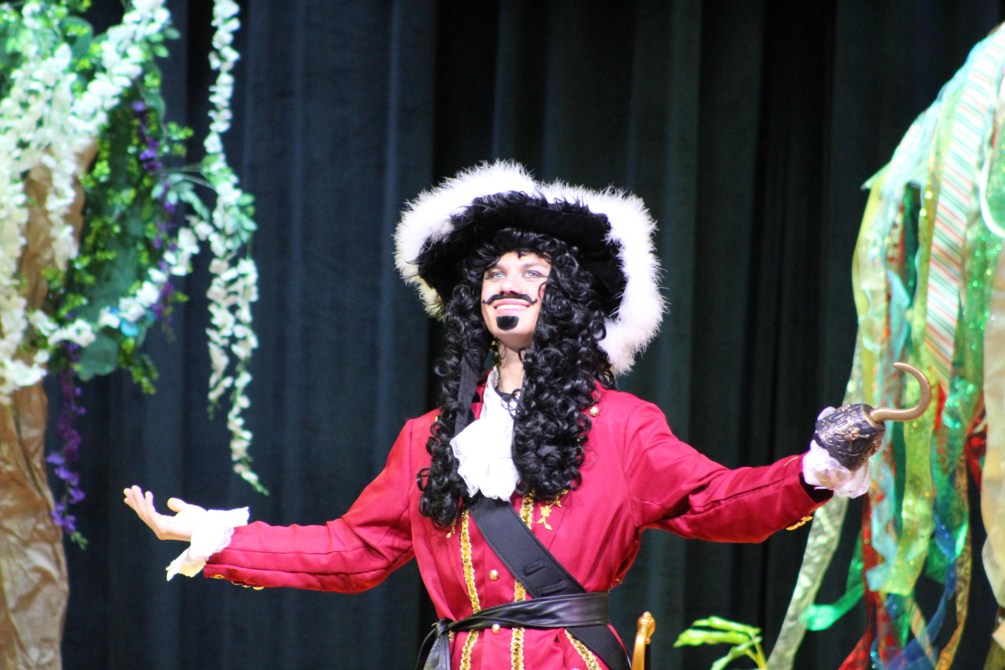 boy dressed as Hook in Peter Pan musical