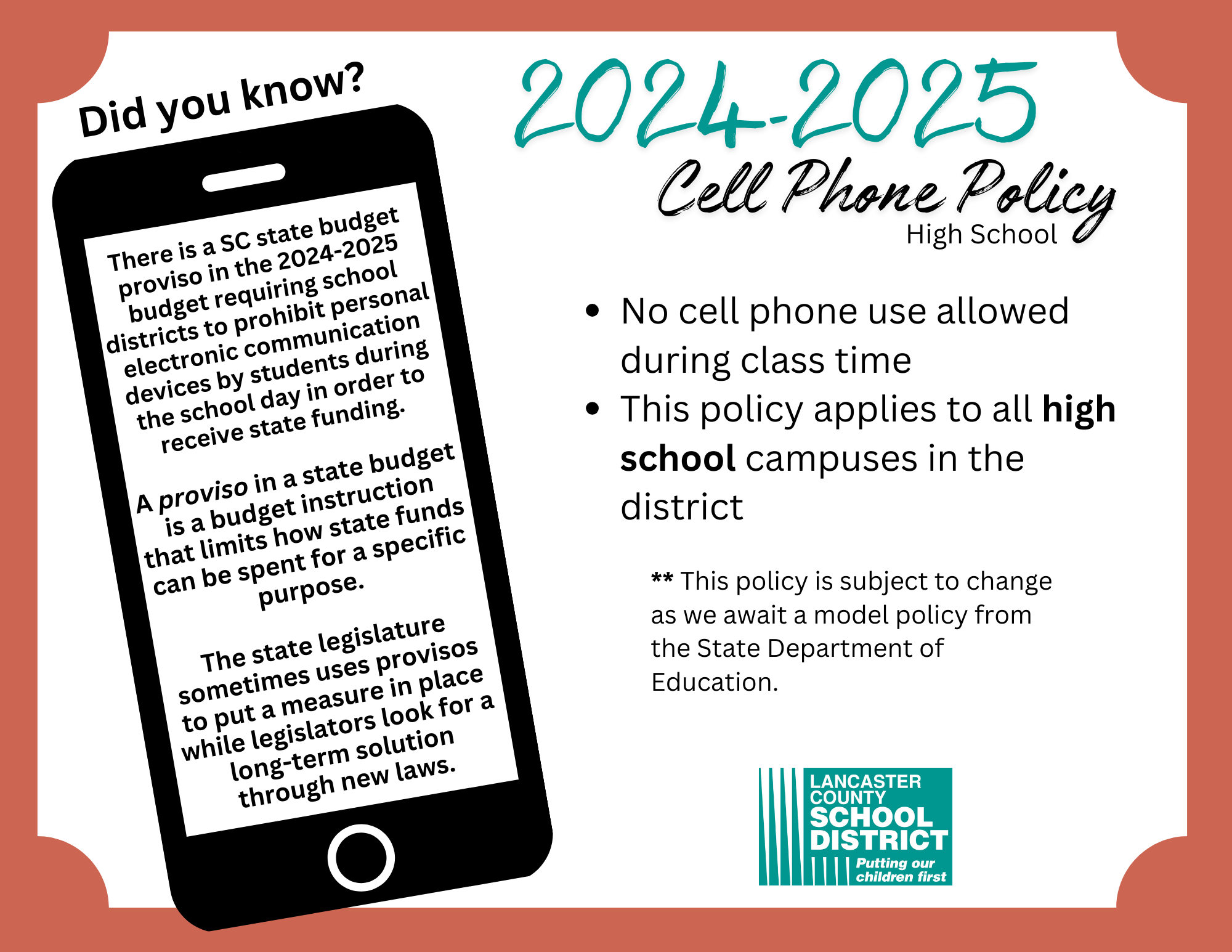 High Cell Phone Policy