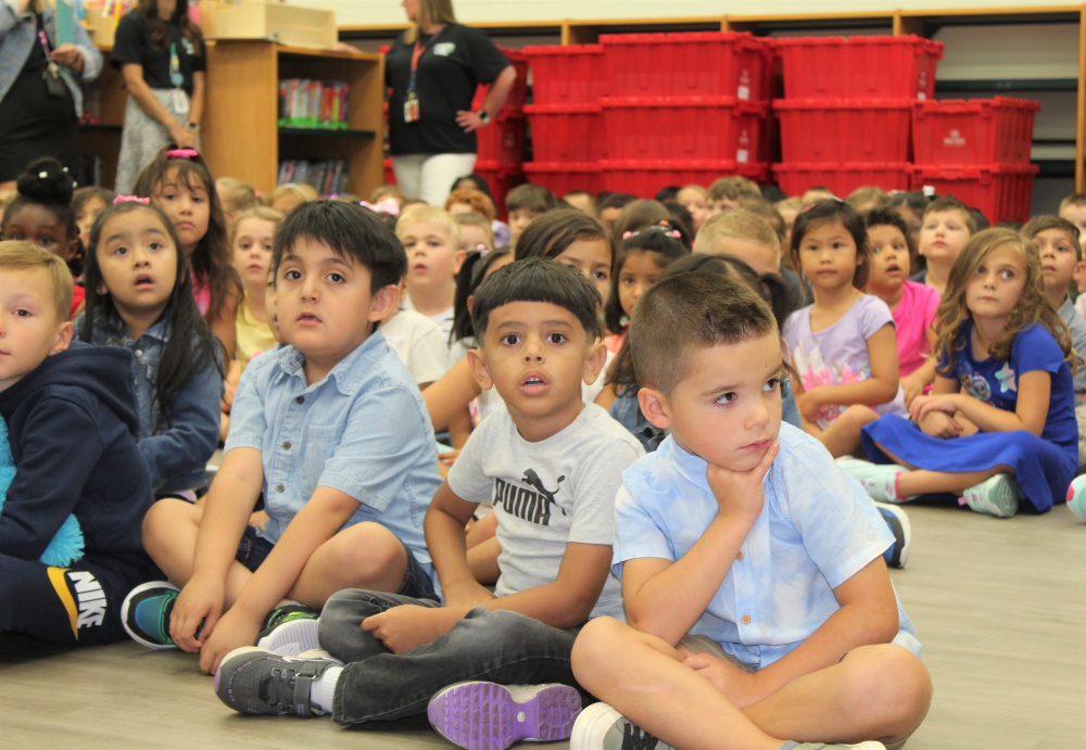 students smiling while on a class