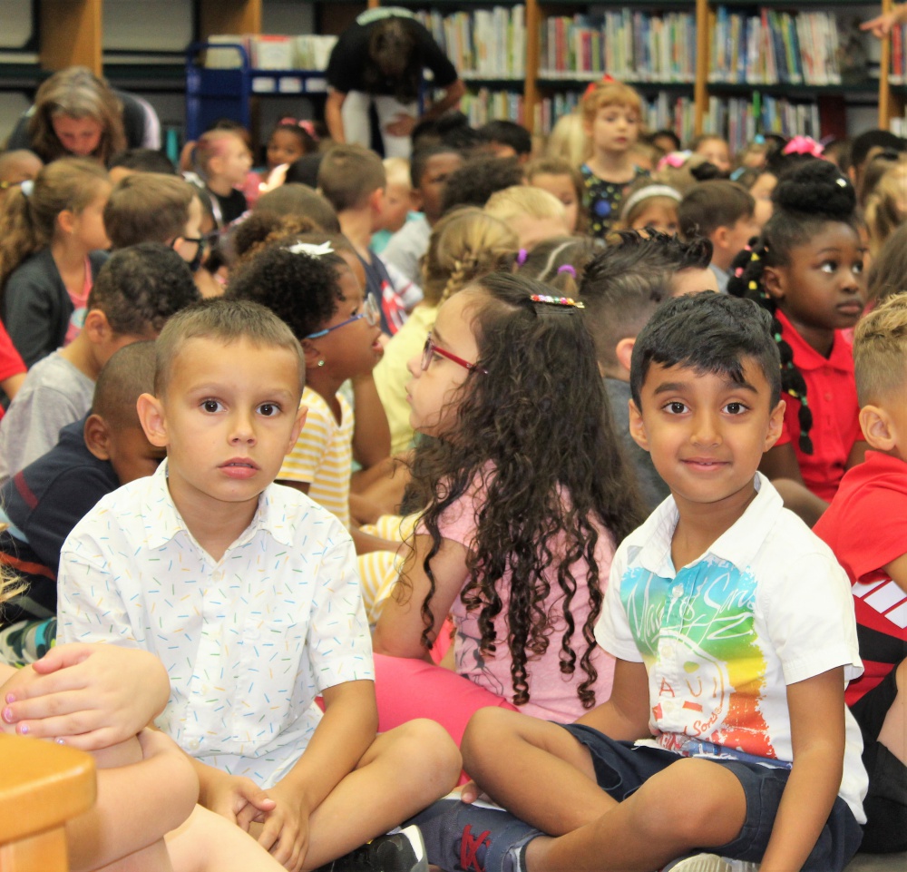 students smiling while on a class