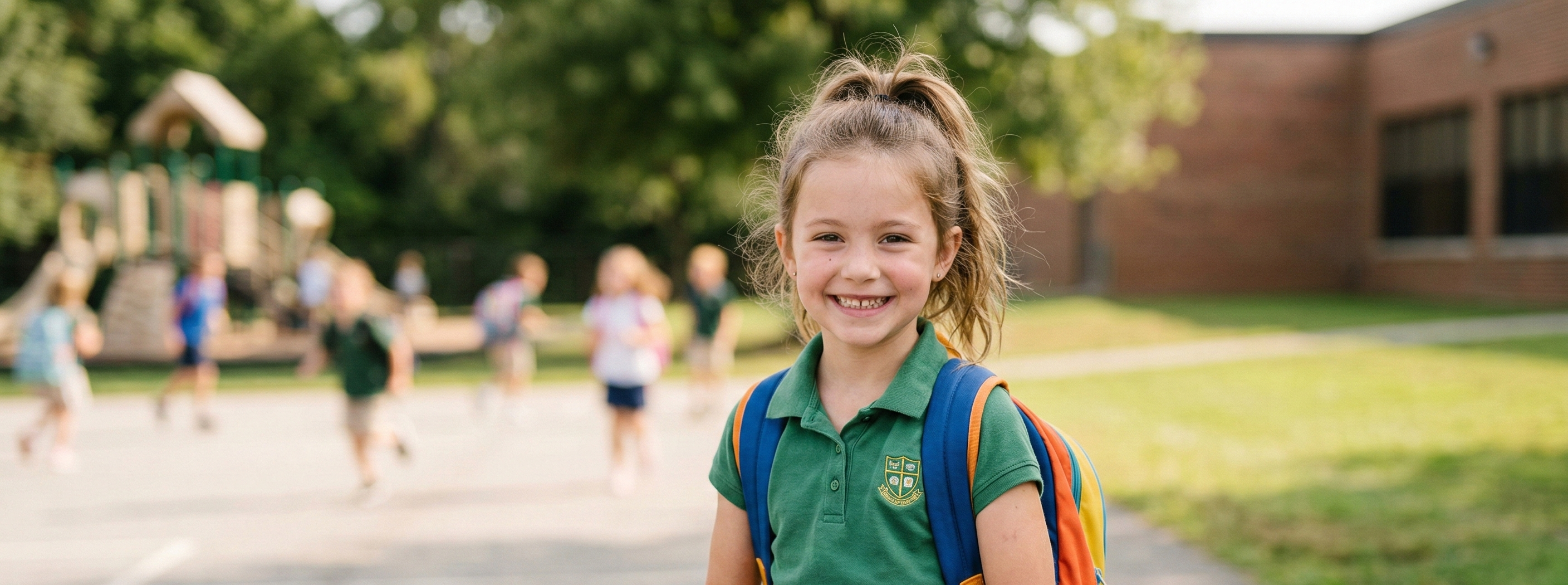 kid smiling on the playground
