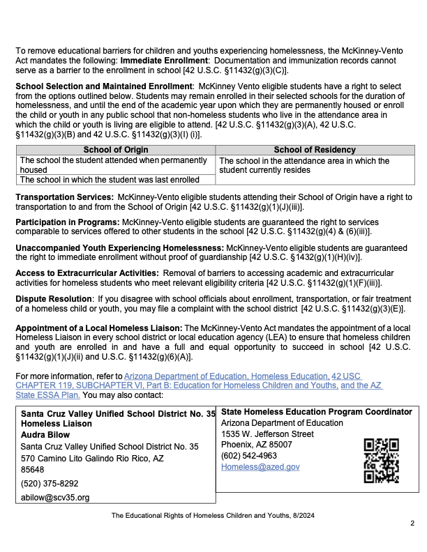 Educational Rights of Homeless Children and Youths