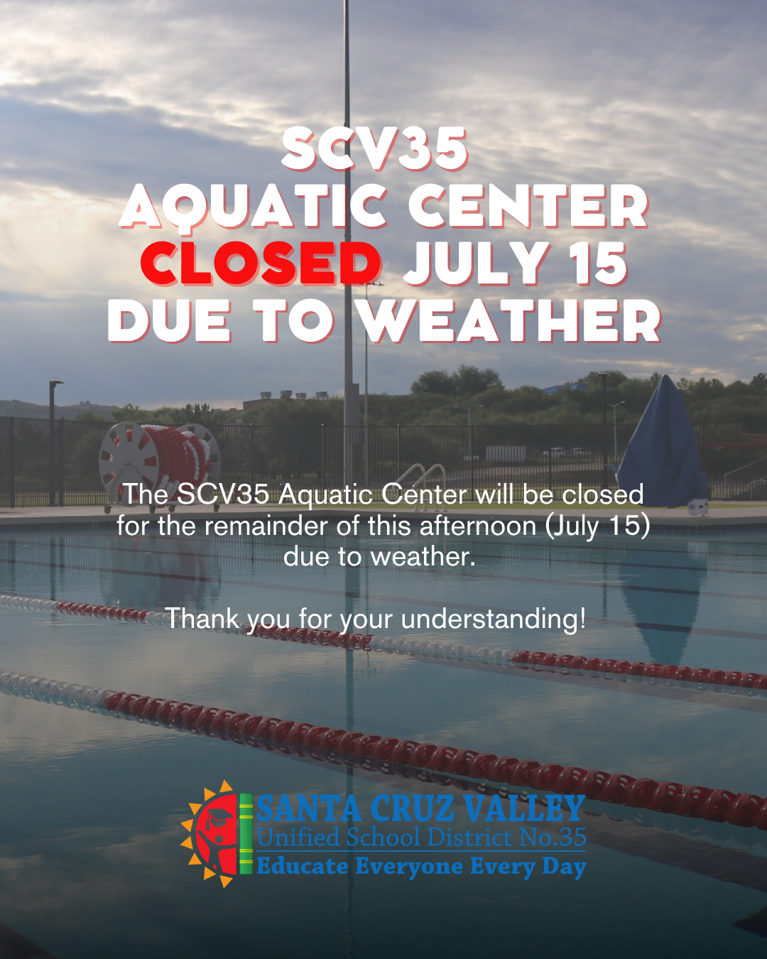 SCV35 Aquatic Center closed July 15