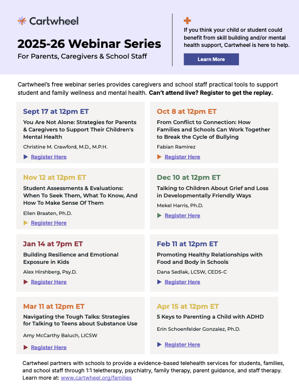 Cartwheel Information for Parents