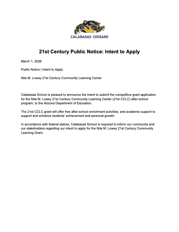 21st Century Public Notice: Intent to Apply