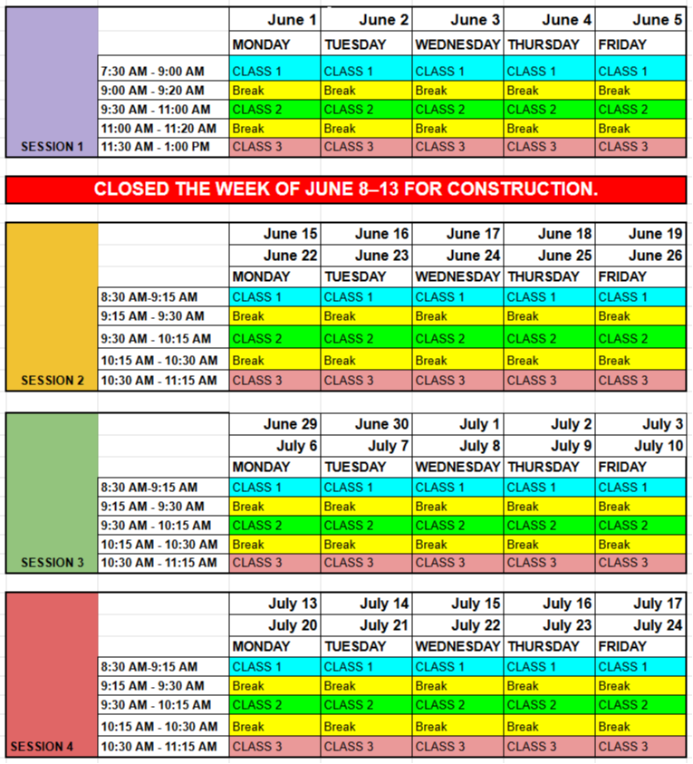 SCV35 Aquatic Center swim lesson schedule 2026
