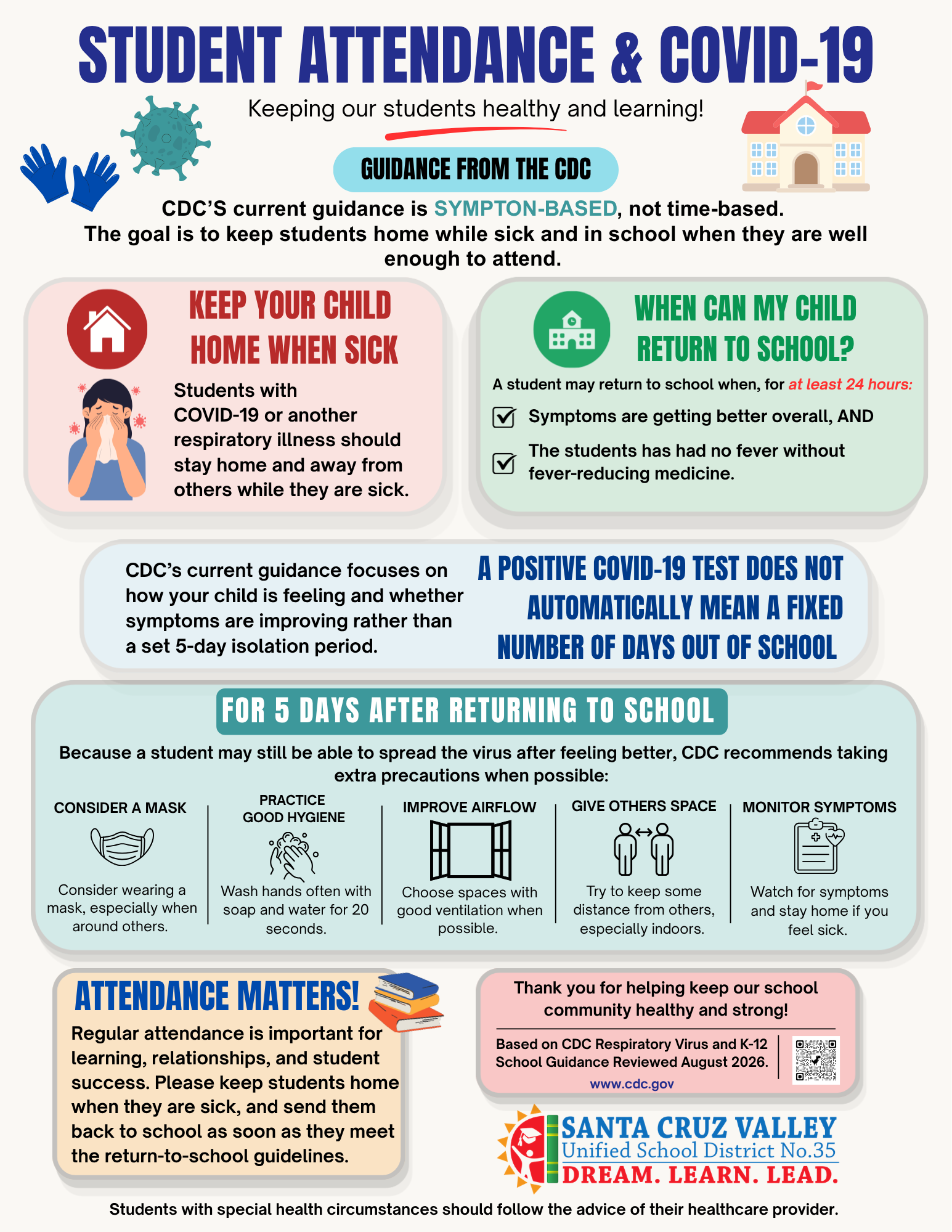 SCV35 & STUDENT ATTENDANCE & COVID-19 FACT SHEET