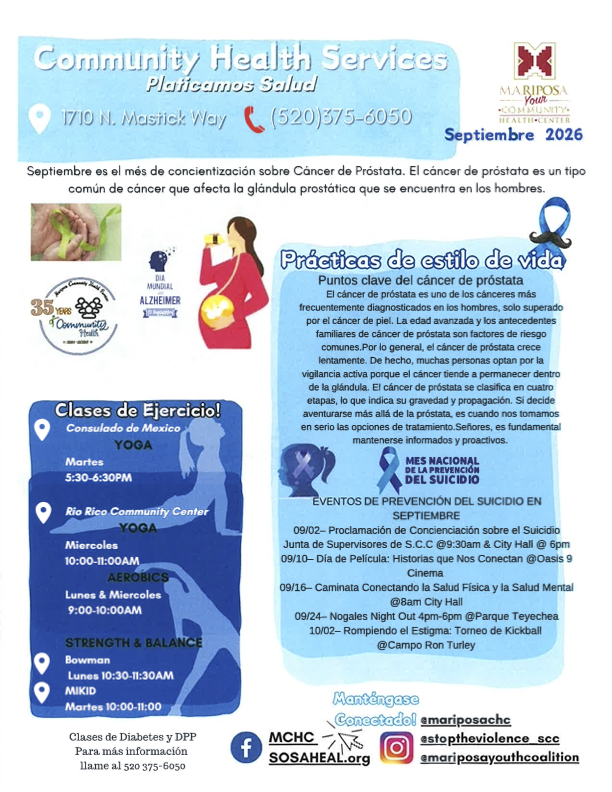 MCHC SEPTEMBER NEWSLETTER SPANISH