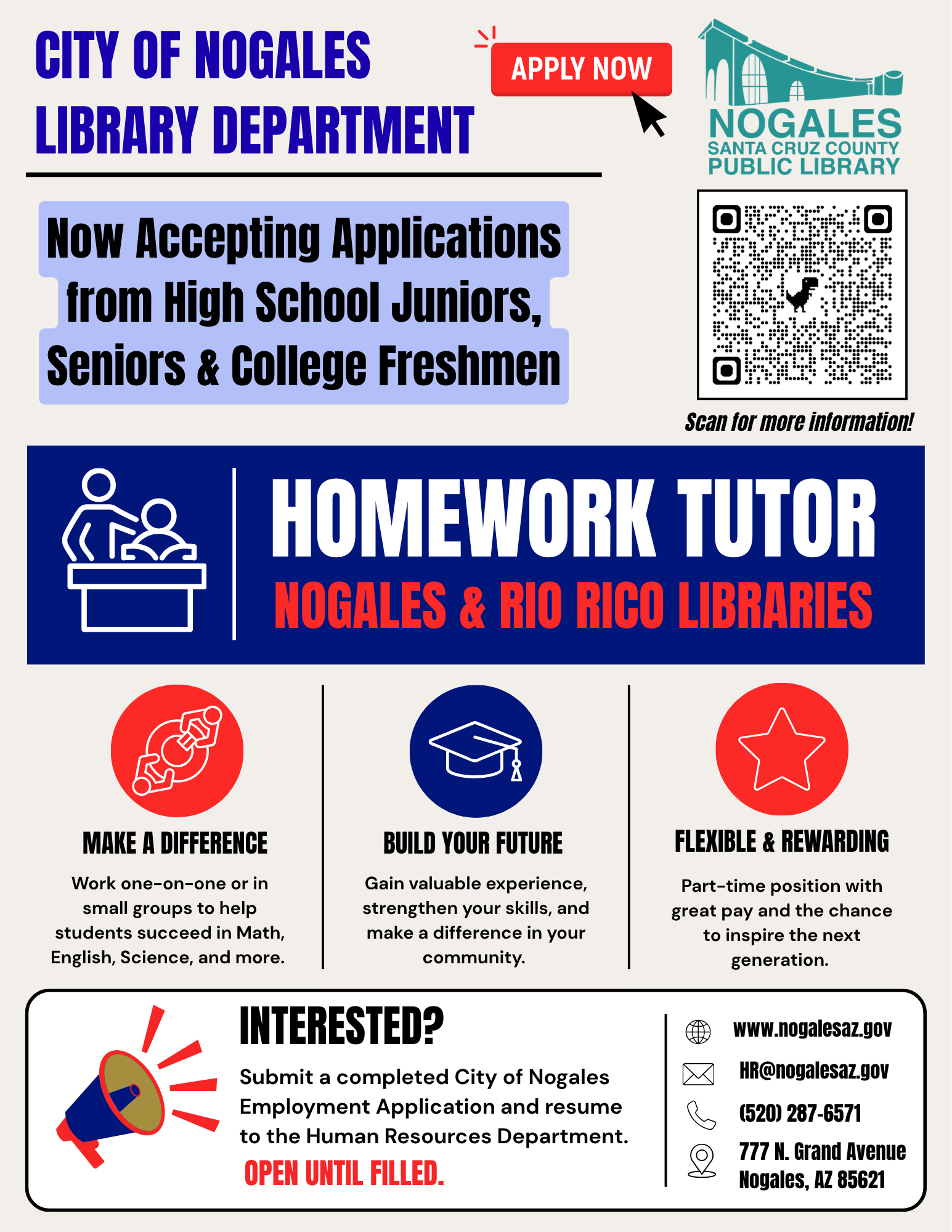 LIBRARY TUTOR POSITION