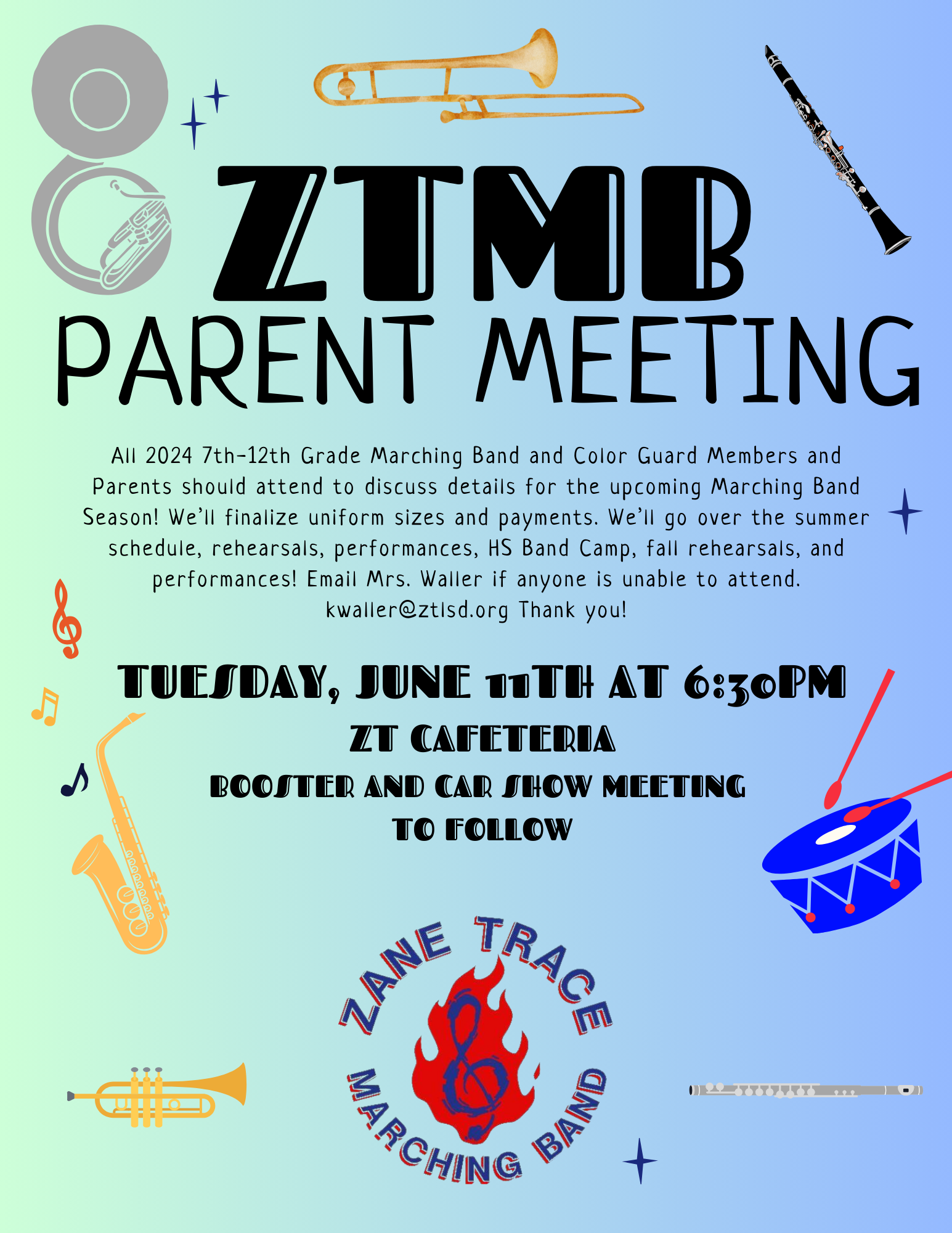 7th-12th Grade Marching Band Parent Meeting 2024