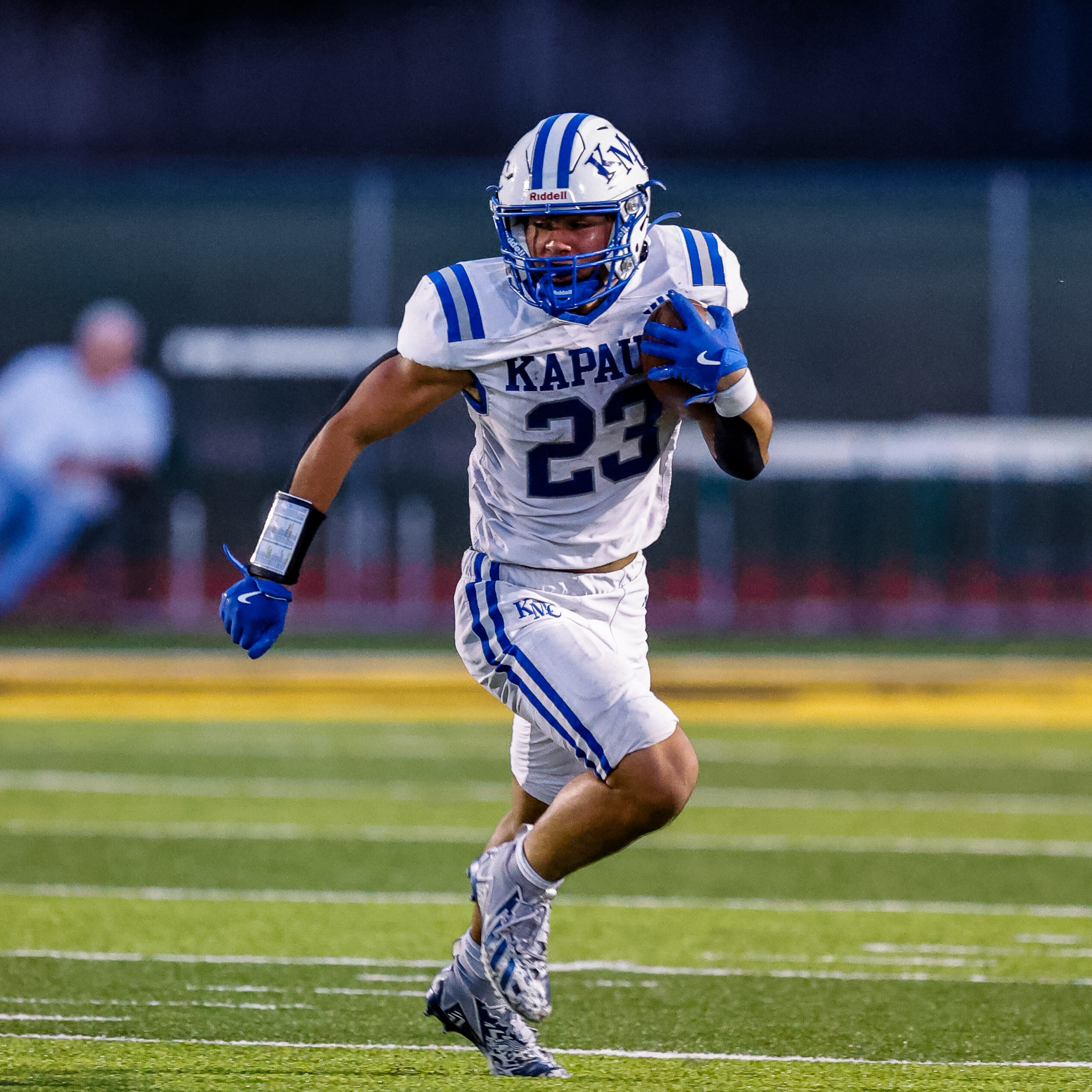 Football player running for touchdown