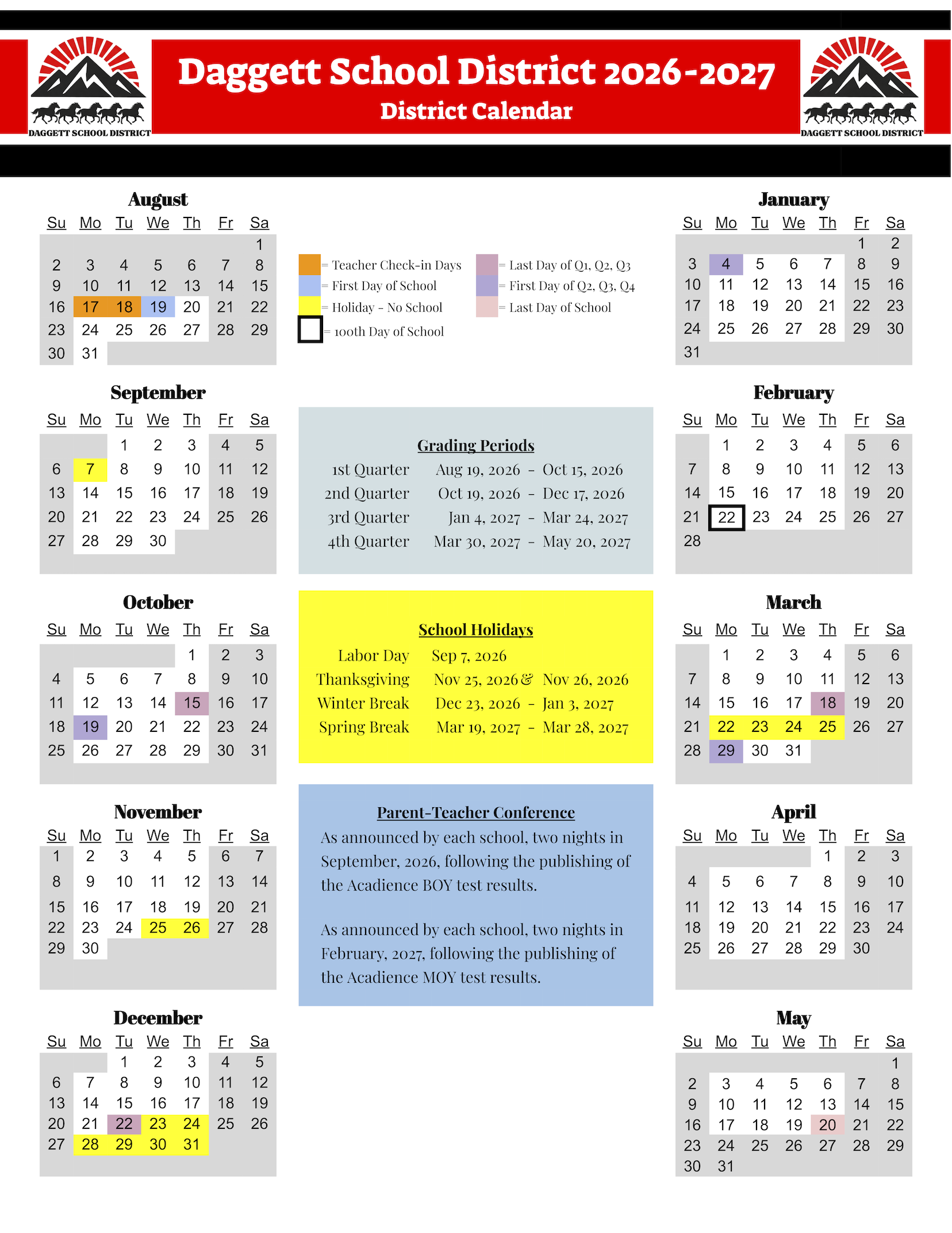 District Calendar