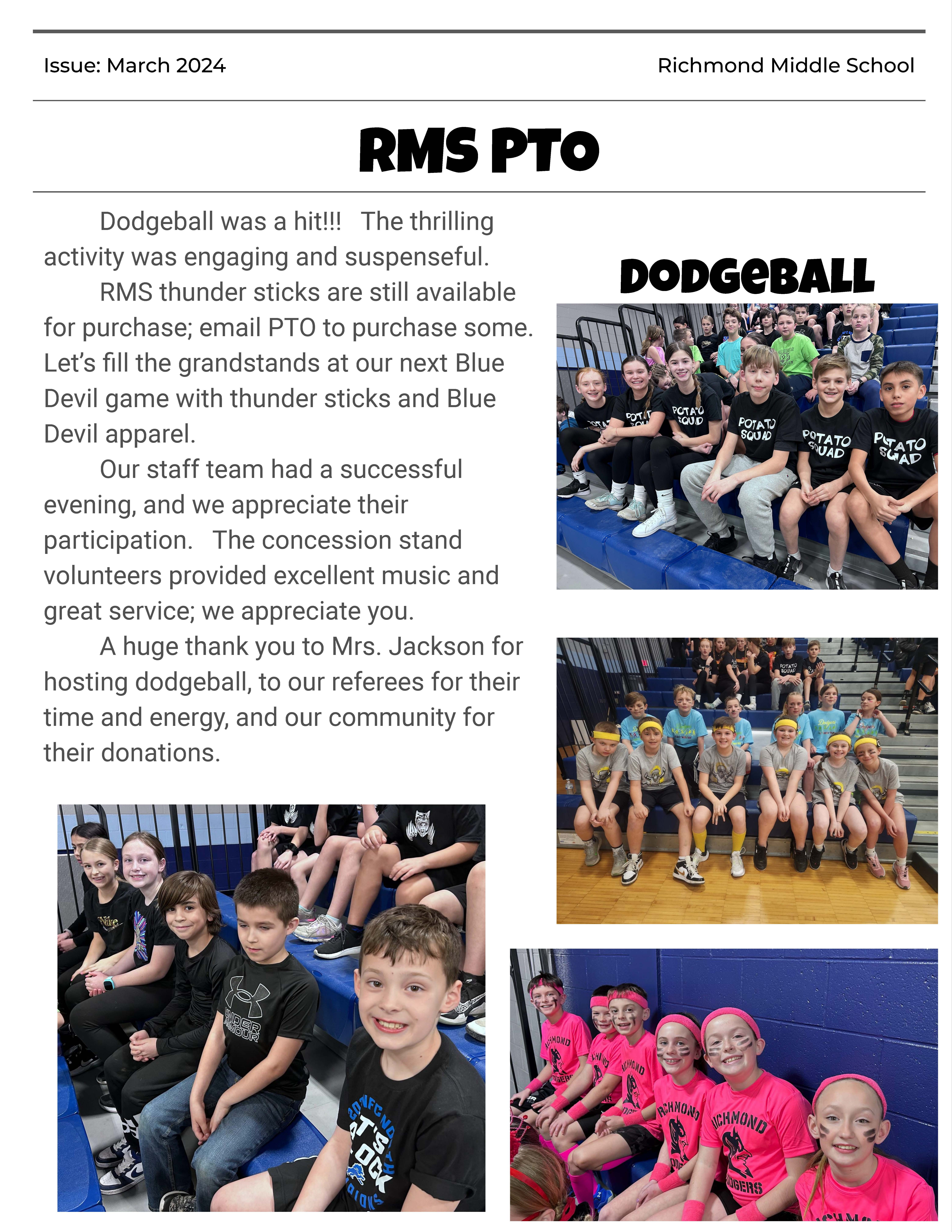RMS PTO Newsletter Issue March 2024 - Page 1