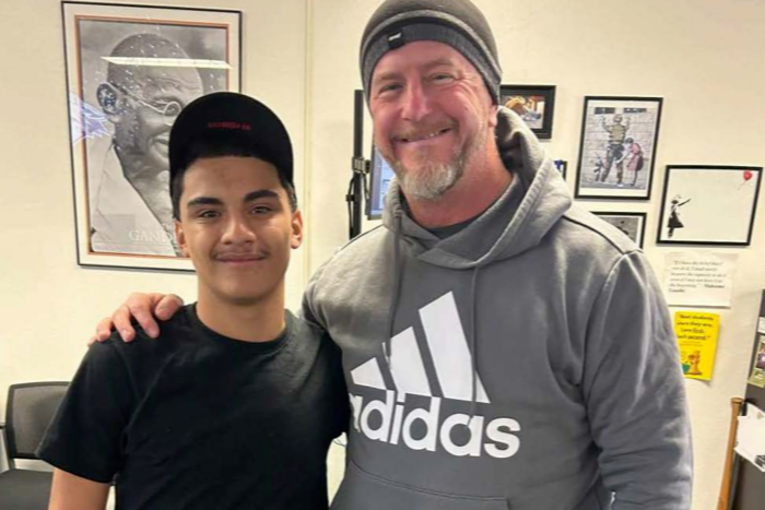 Mr. Von Der Heide with a graduating Students @Work Student