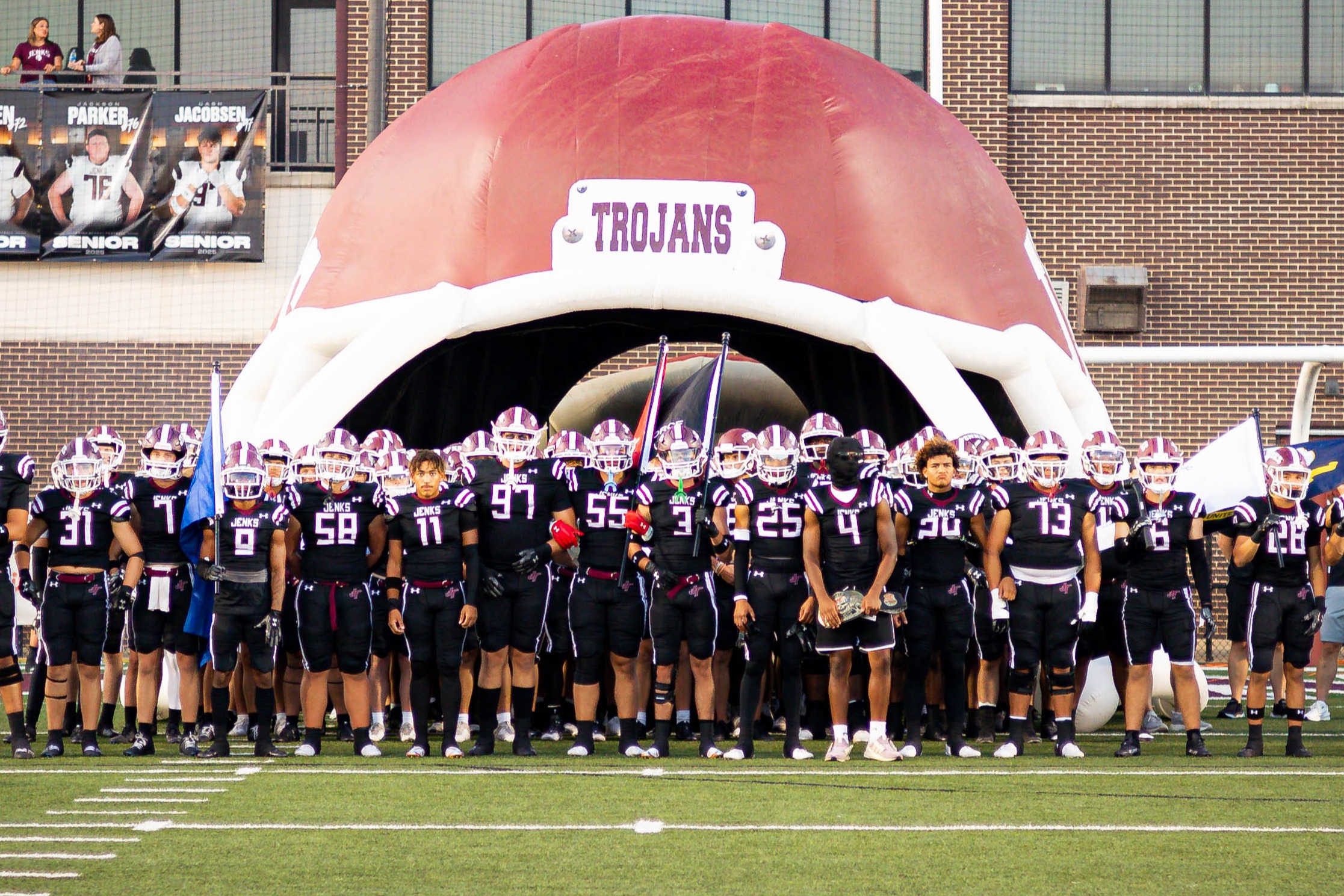 football on the line before game