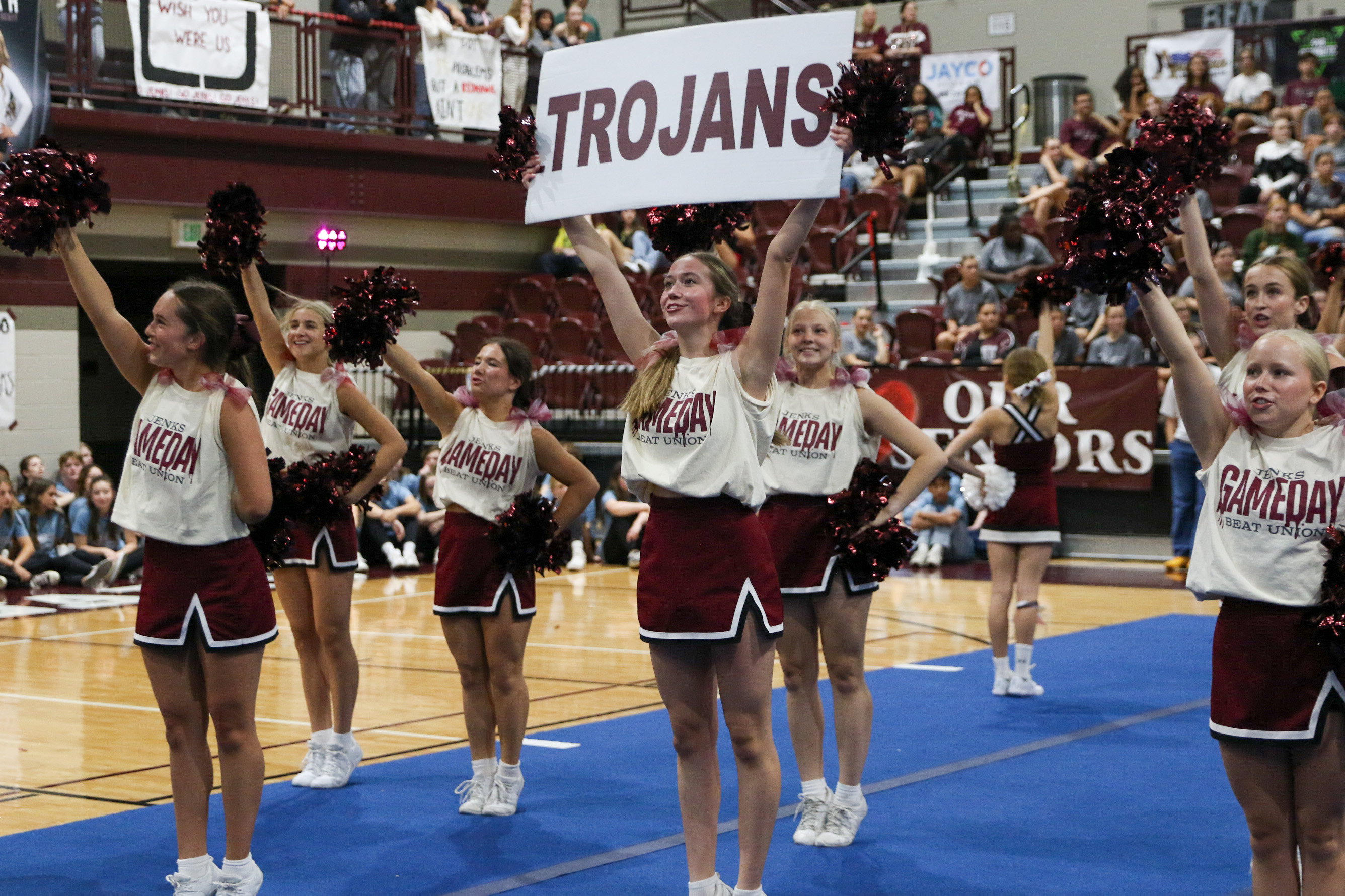 pom at pep rally