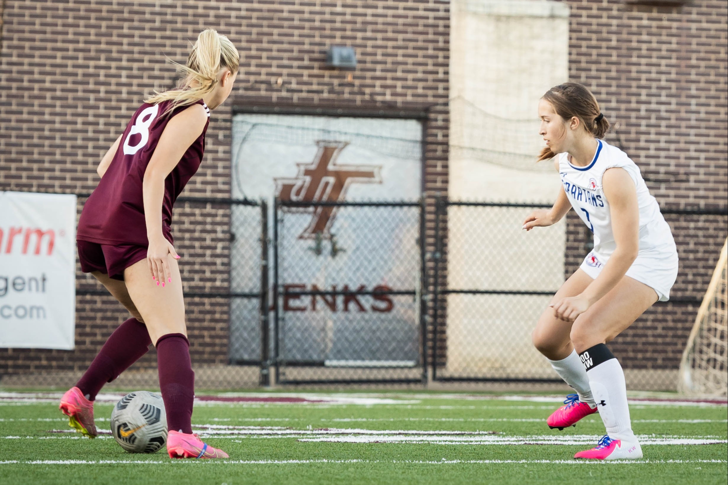 girls playing soccer