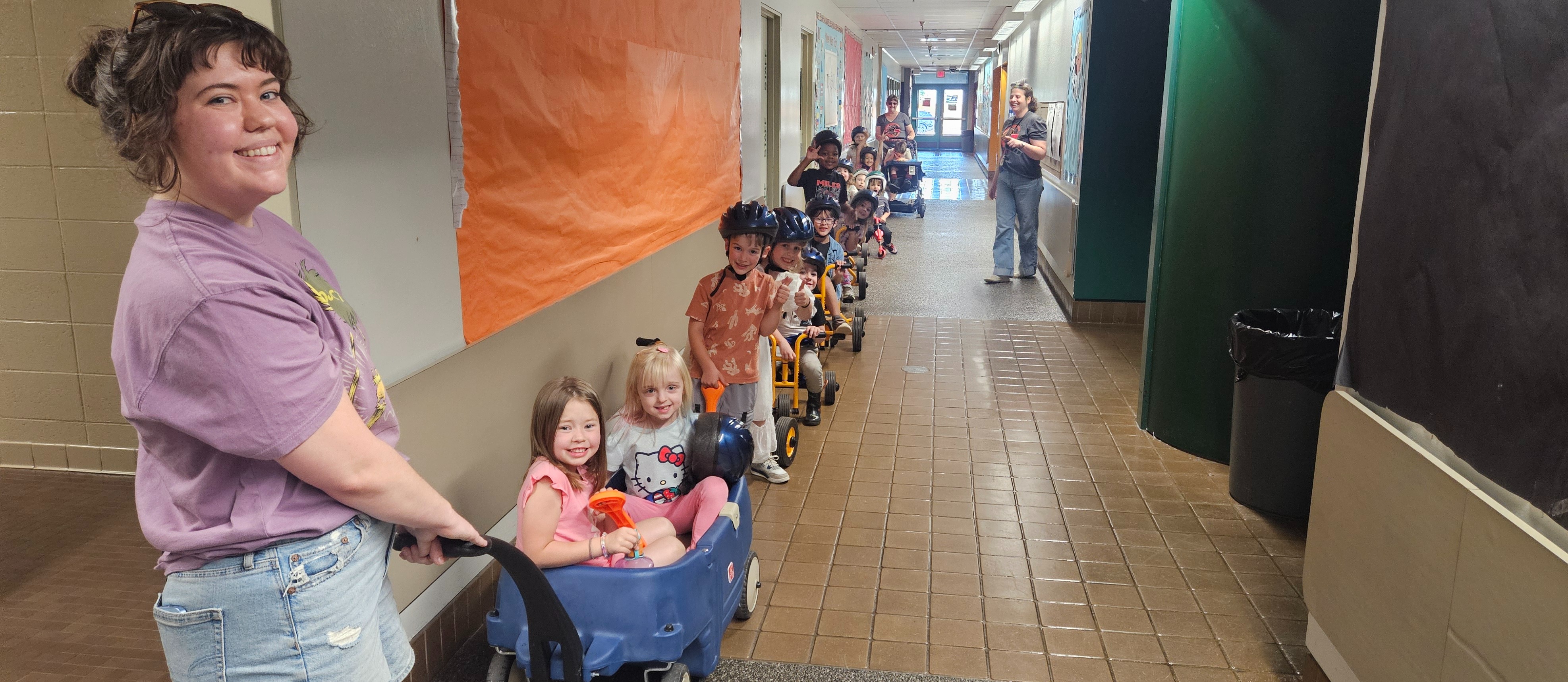 Riding Down the Hallway
