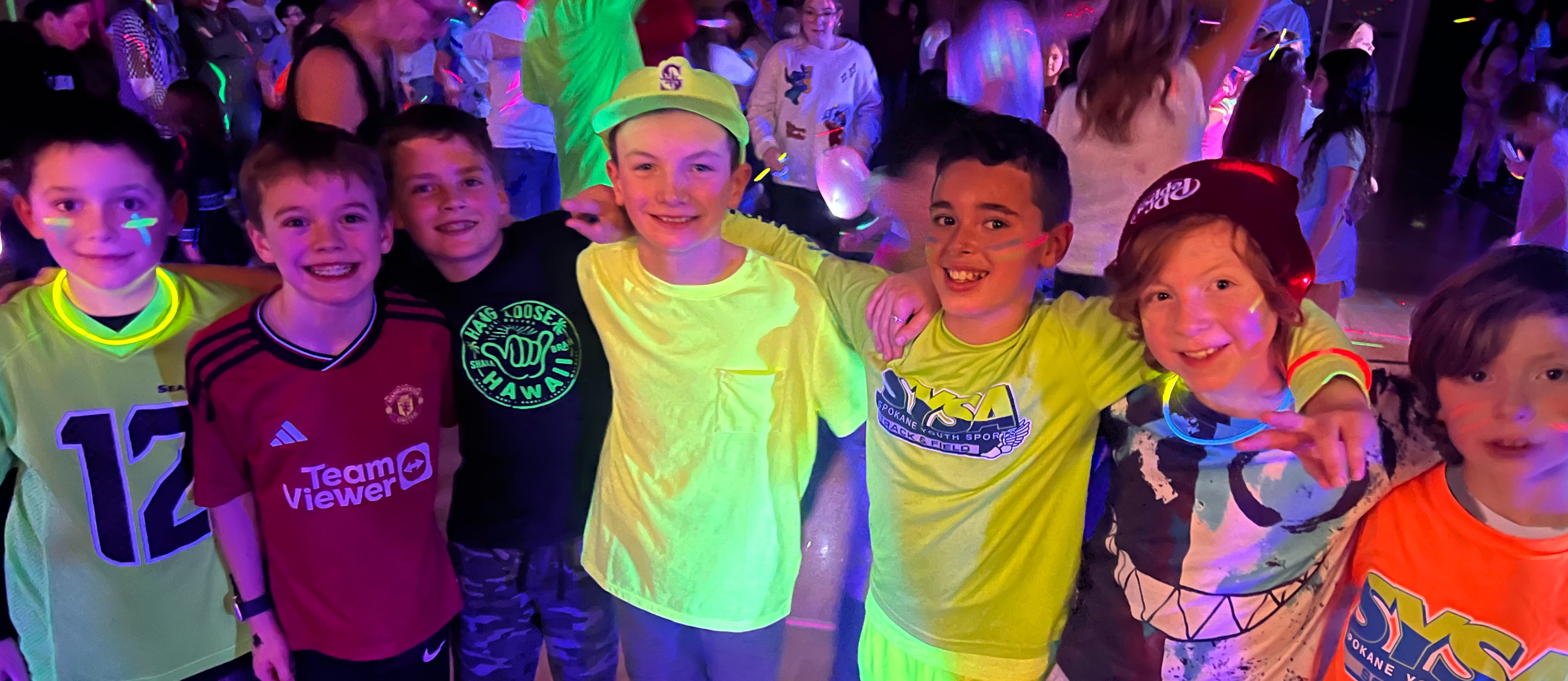 Kids at glow party